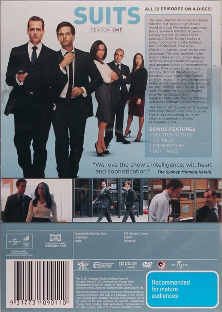 SUITS SEASON (DVD, 2011) Drama Series Region Fast - Main Image