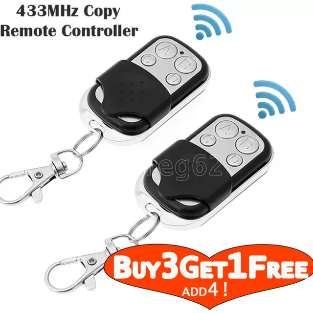 2X Universal Electric Cloning FOB Remote Control Key 433MHz For Gate Garage Door