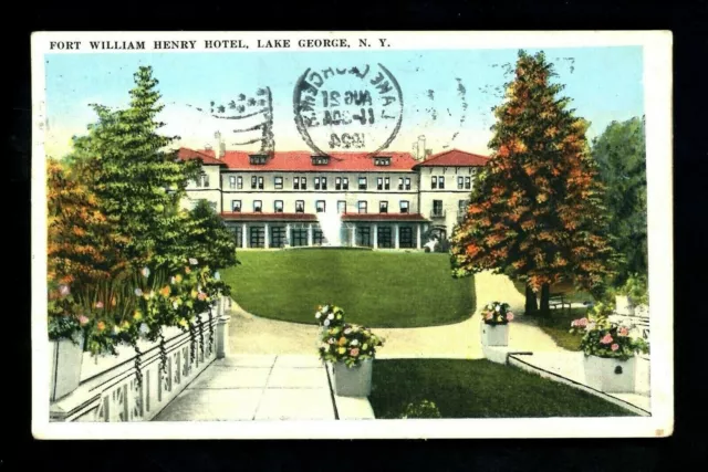 New York NY postcard Lake George, Fort William Henry Hotel Vintage