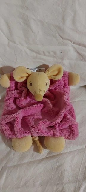 Doudou plat souris plume rose KALOO - tbé-