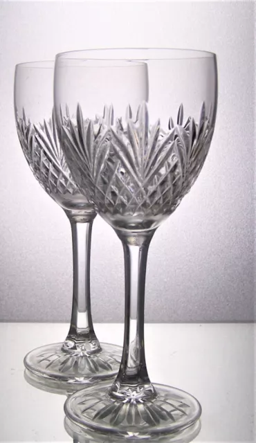 Pair Signed EDINBURGH Lead Crystal Cut Wine Port Glasses 160ml