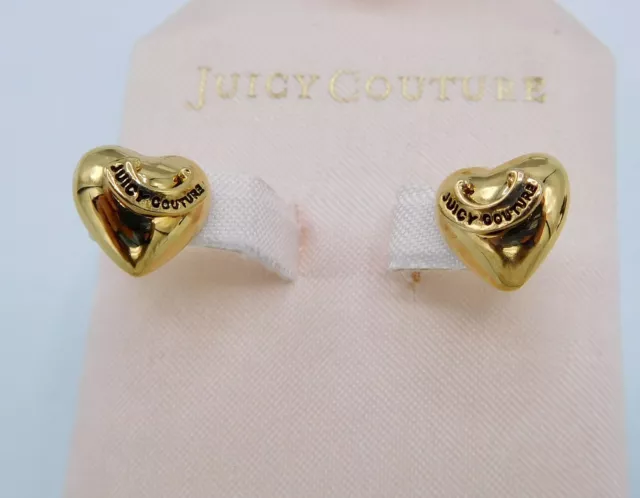 Juicy Couture Small Gold Mini Heart Earrings Stud New