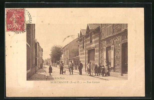 CPA Montmagny, Rue Carnot, vue de la rue 1910