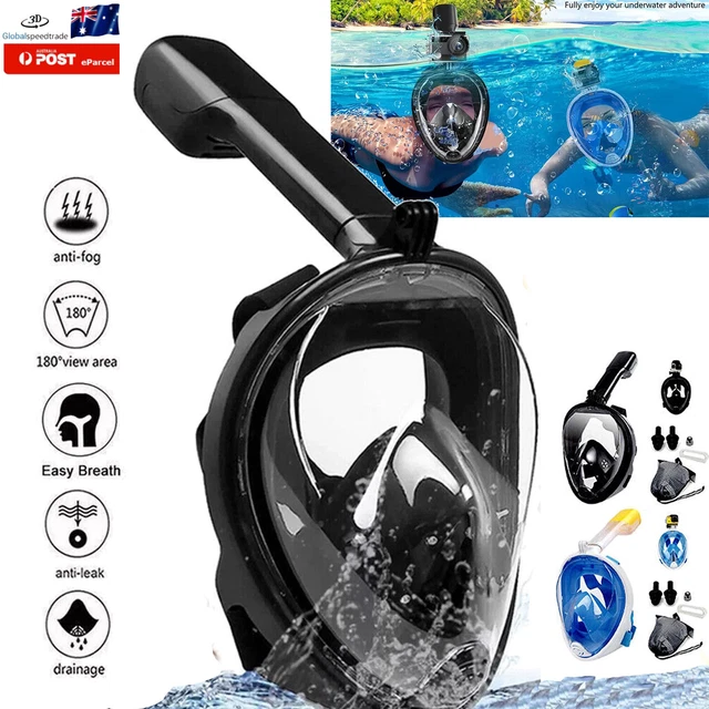 FULL FACE SNORKEL Mask Anti-Fog Swimming Scuba Diving Mask Kids Adults ...