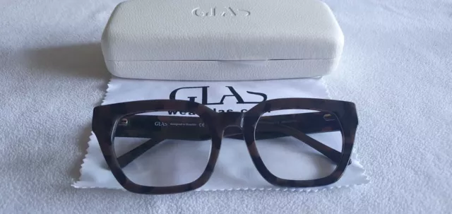 GLAS brown tortoiseshell glasses frames. New with case. Kiara.