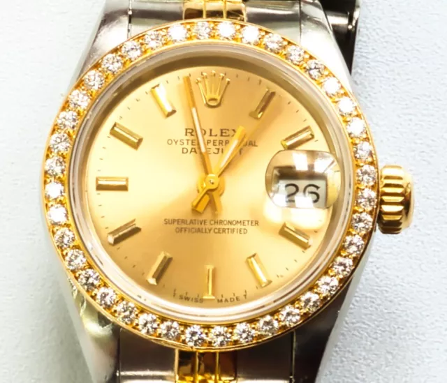 Rolex Oyster Perpetual Ladies Datejust diamond/gold excellent condition vintage Rolex Oyster Perpetual Ladies Datejust diamond/gold excellent condition vintage