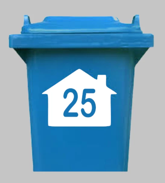 4 x Personalised Wheelie Bin House Number Custom Vinyl Stickers Letter Box Doors
