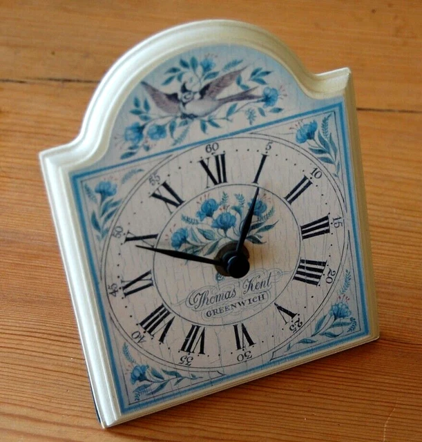 THOMAS KENT GREENWICH Mantle / Bedside / Desk Clock Bird & Floral