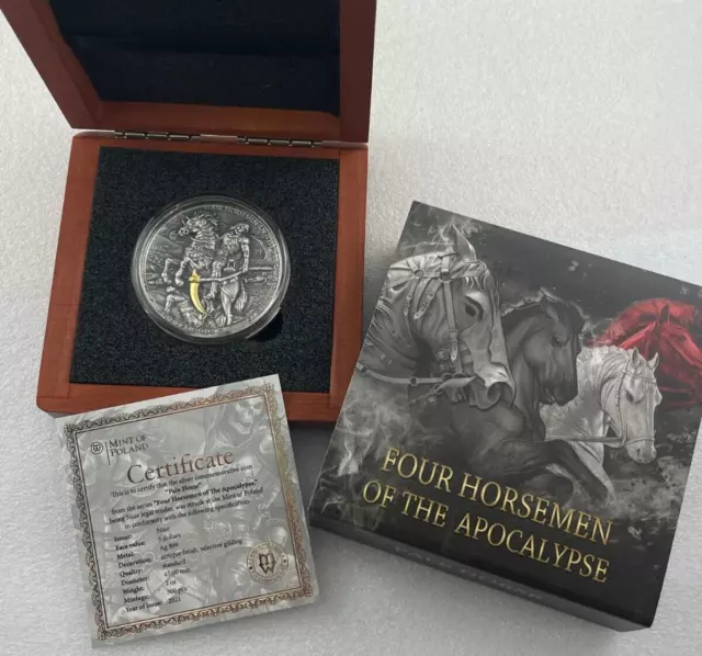 2021 Four Horsemen of the Apocalypse - Pale Horse - 2oz Silver Antiqued - Niue -