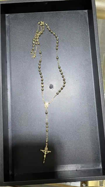10k Solid Gold 31” Inch 5mm Rosary Chain Necklace OFL Size Solid Gold 10k Solid Gold 31” Inch 5mm Rosary Chain Necklace OFL Size Solid Gold