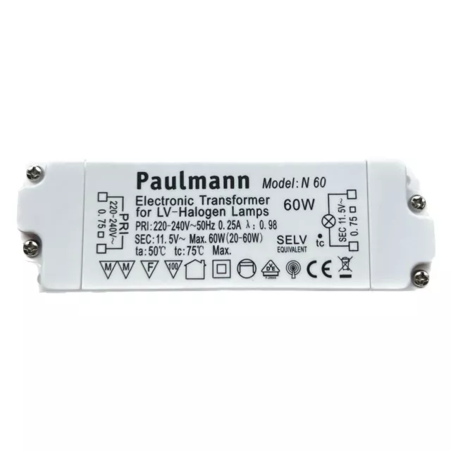 Paulmann LED Deko Trafo 18VA 12V 230V Seil Titan Matt/ Schwarz