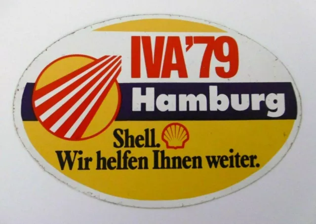 Werbe-Aufkleber Shell IVA 1979 Hamburg Internationale Verkehrsausstellung