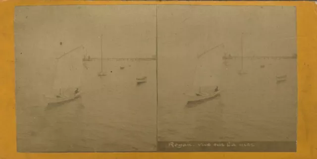 Royan Voilier France Photo Stereo Vintage Albumine 