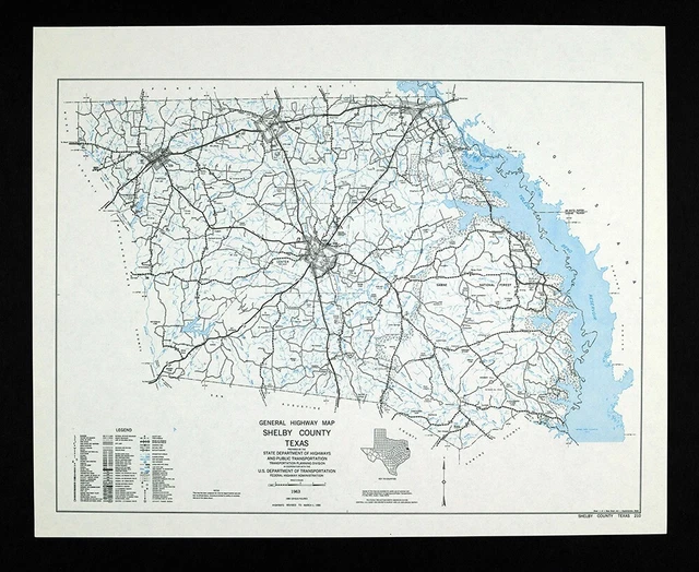 Texas Map Shelby County Center Tenaha Jaquin Timpson Toledo Bend Reservoir TX