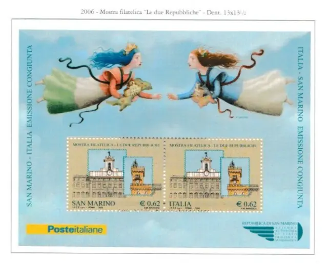 S47303 San Marino 2006 MNH the Two Republics S/S Joint Issue Italy