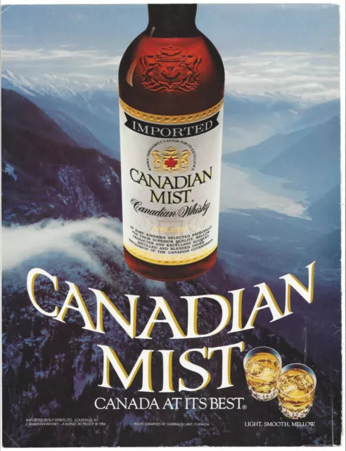 Canadian Mist Canadian Whisky 1986 Original Print Ad 9 x 11" Playboy Magazine