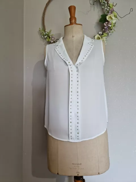 Liu Jo : Magnifique Blouse Blanche Clouté État Neuf 2