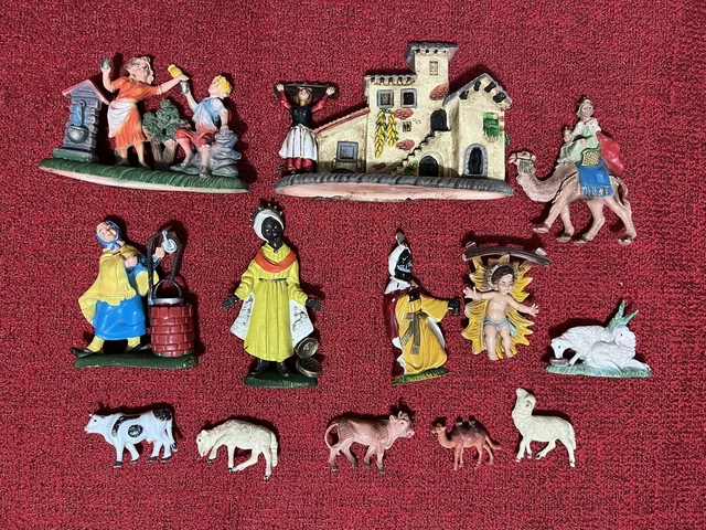 Lot De 50 Figurines Animaux Vintage Années 70/80 - Lions, Ferme, Jungle, Crèche