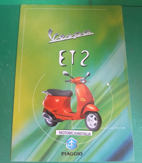 SCOOTER VESPA ET2 50 Per Piaggio PUBBLICITA DEPLIANT BROCHURE  CATALOGUE ROSSA