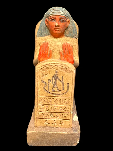 ANCIENT EGYPTIAN HIEROGLYPHIC HEAVY STONE PHARAOH STATUE - 300bc (40 ...