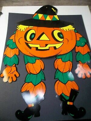 Vintage Halloween large size articulated legs and arms pumpkin 32" x 24"     G