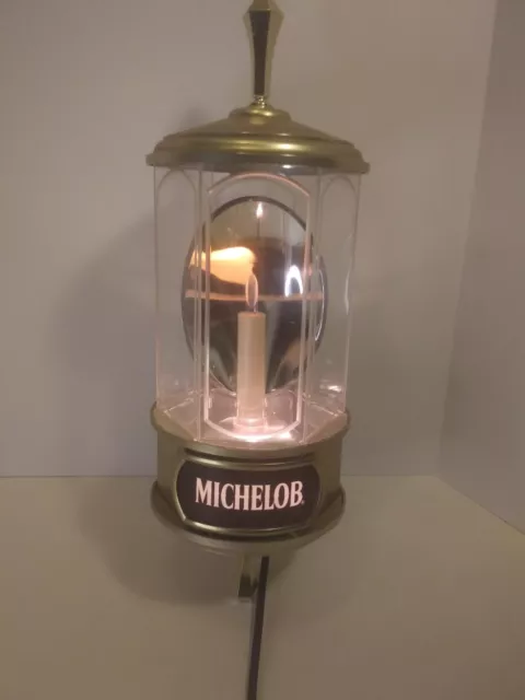 Vintage 1982 Michelob Beer Crystal Lamp, Plastic, Indoor Electric Bar Sign