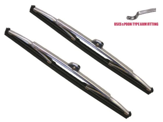 Tex 11 inch Stainless Steel Spoon Type Fitting Wiper Blade (a Pair)