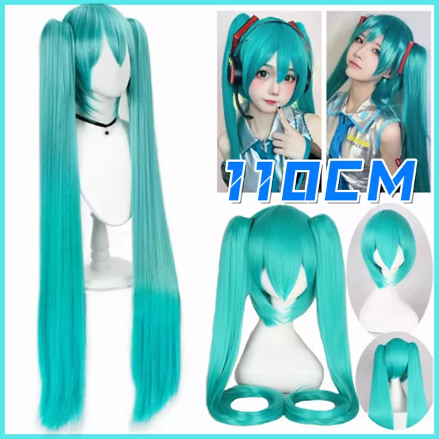 Anime Vocaloid Miku Hatsune 110cm Cosplay Hair Haar Party Wig Perücke Perücken