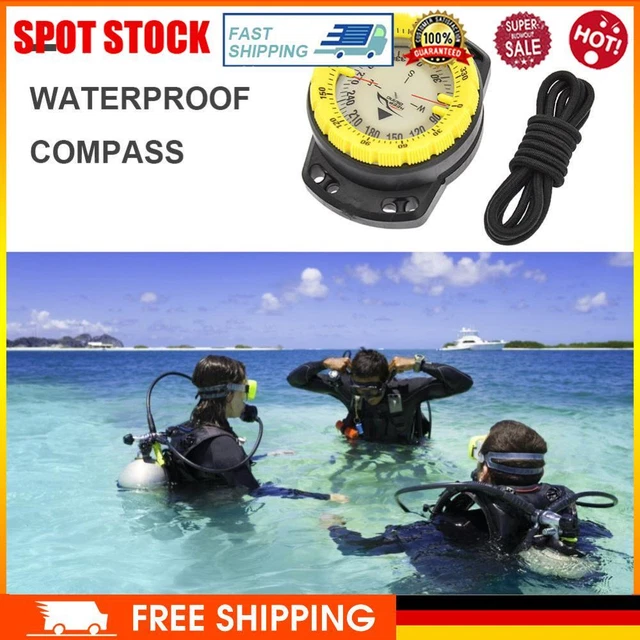 Outdoor-Camping-Kompass, wasserdicht, leuchtend, Unterwasseruhr (gelb)
