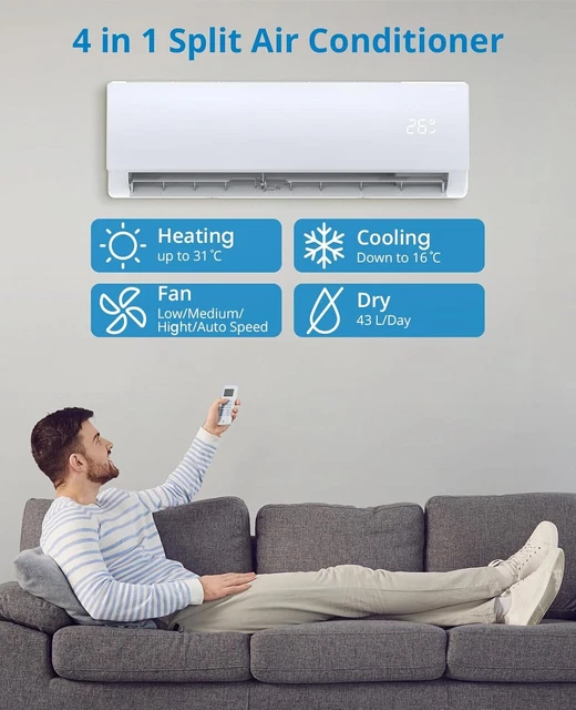 Condizionatore Split WiFi Kesser 12000 BTU - A++ Raffreddamento Riscaldamento - Foto 11