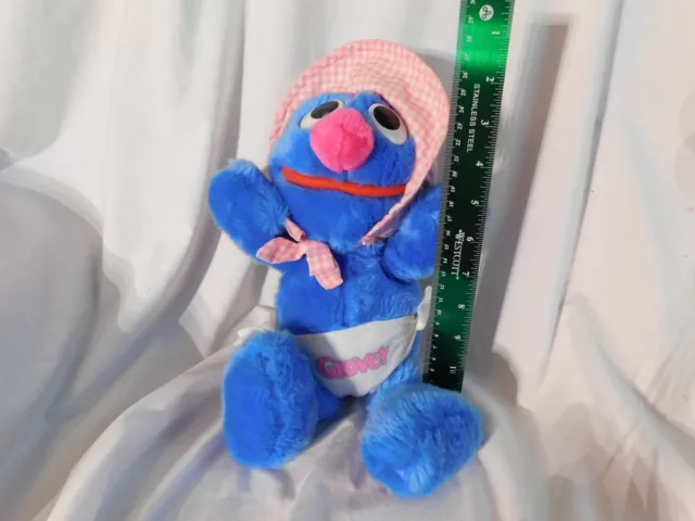 13" Baby Grover Plush Sesame Street Playskool 1983 Rare Vintage Diaper Excellent