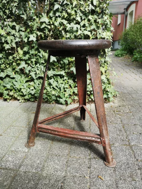 Werkstatt Hocker 30er Jahre Dreibeinhocker BAUHAUS ROWAC Ära Blumenhocker Alt