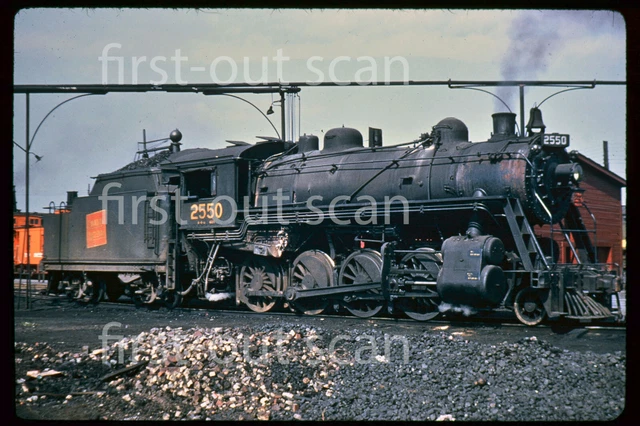 D DUPLICATE SLIDE - Canadian National CN 2550 STEAM 2-8-0 1950s