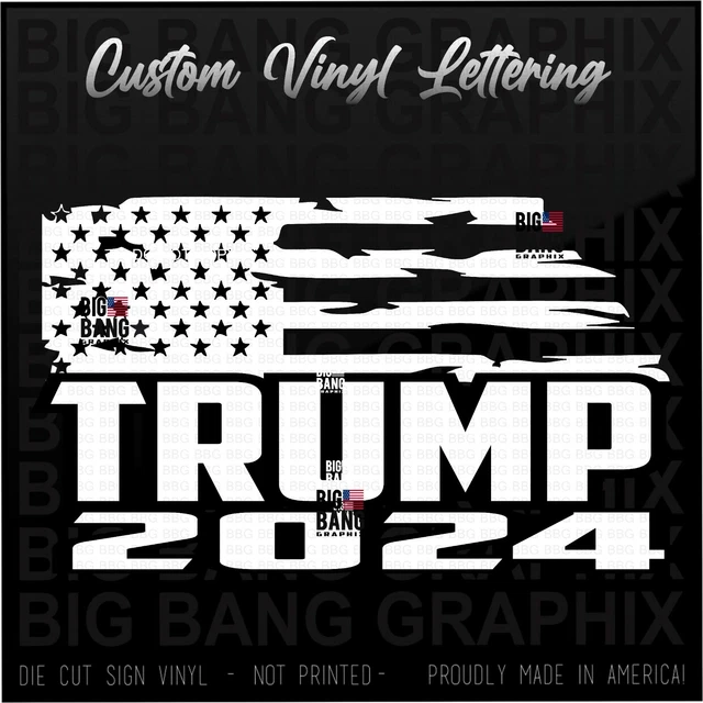 PRESIDENT DONALD TRUMP 2024 USA Flag Vinyl Decal Sticker Car Truck