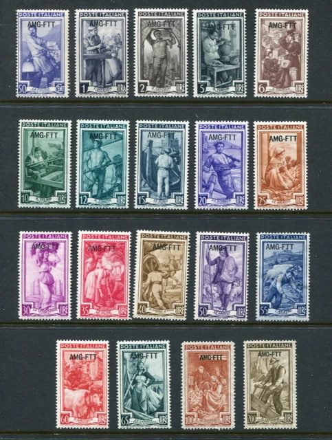 TRIESTE A ITALY 1950 PROFESSIONS MNH Set to 200L 19 Stamps
