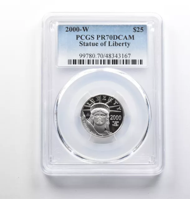 PR70 DCAM 2000-W $25 American Platinum Eagle 1/4 Oz Platinum PCGS *0807