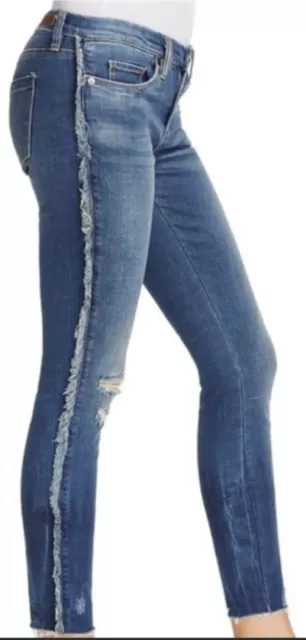 BLANKNYC Distressed Skinny Jeans Women 28 Raw Hem Frays For Days I1