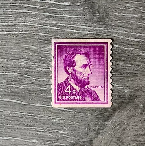 abraham lincoln 4 cent stamp purple very rare unused