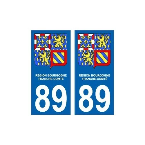 Lot de 4 autocollants bleu 58 NIEVRE Blason Bourgogne-Franche-Comté - F
