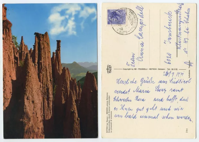 57789 - Ritten - Renon - Earth Pyramids - Postcard, Run July 22, 1971