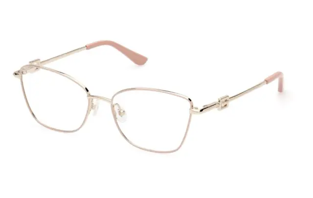 Montatura per occhiali da vista donna Guess cat eye montature in metallo beige