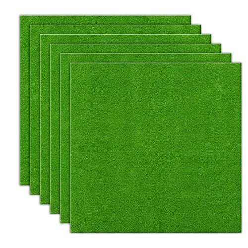 MITENING LOT DE 6 tapis d'herbe miniature - 25 x 25 cm - Pour le MITENING LOT DE 6 tapis d'herbe miniature - 25 x 25 cm - Pour le