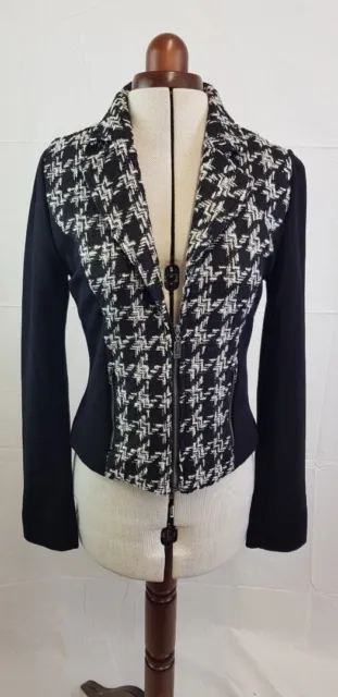 Yest Alessandra Black & White Fitted Jacket Size 38 BNWT
