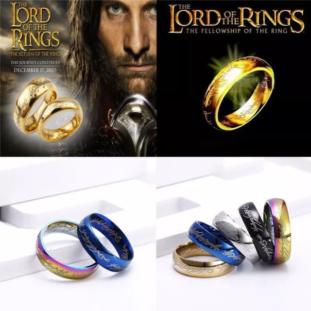 2023 New Lord of the Rings Stainless Steel Finger Ring The One Ring Lotr 4/6/8MM