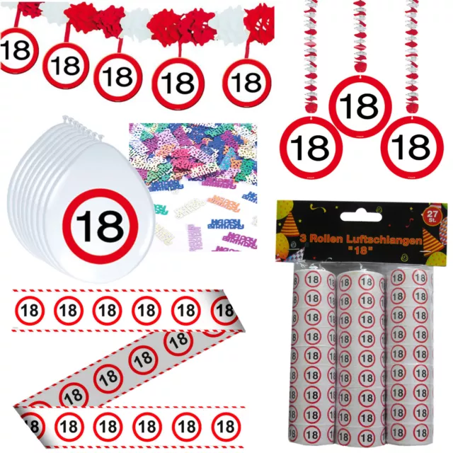 41 tlg. Set Partyset zum 18ten 18. Geburtstag Dekopaket Dekoration Partyzubehör