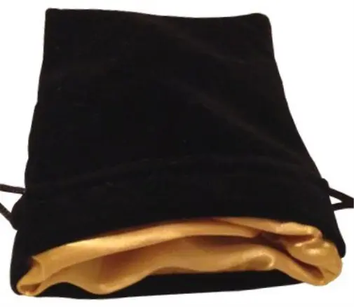 4In X 6In Black Velvet Dice Bag With Gold Satin Lining (US IMPORT) ACC NEW