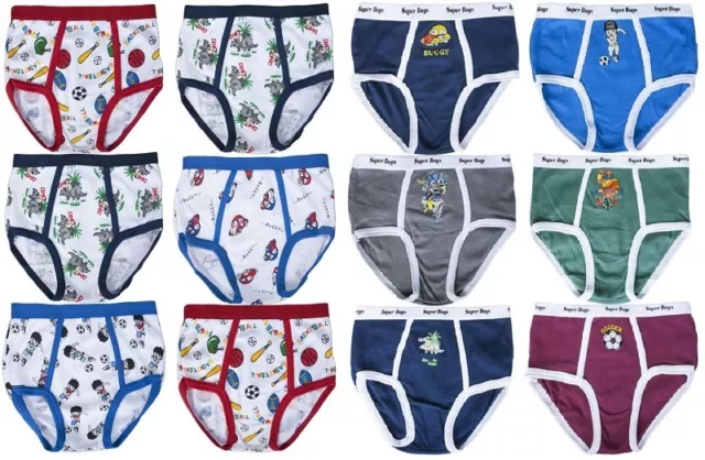 3 6 Boys Soft Cotton Briefs Cartoons Designs Animals Lot NEW Underwear S~XL