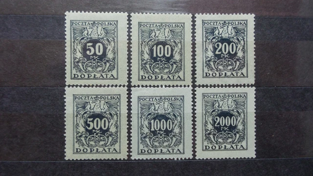 Polen 1923 / Kat. Fischer Nr. U 45 – U 50  Komplet / Ungebraucht