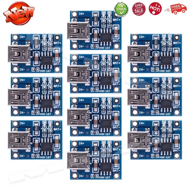 Tipo-c/Micro/Mini USB 5V 1A 18650 TP4056 Modulo Caricabatteria Per - 5