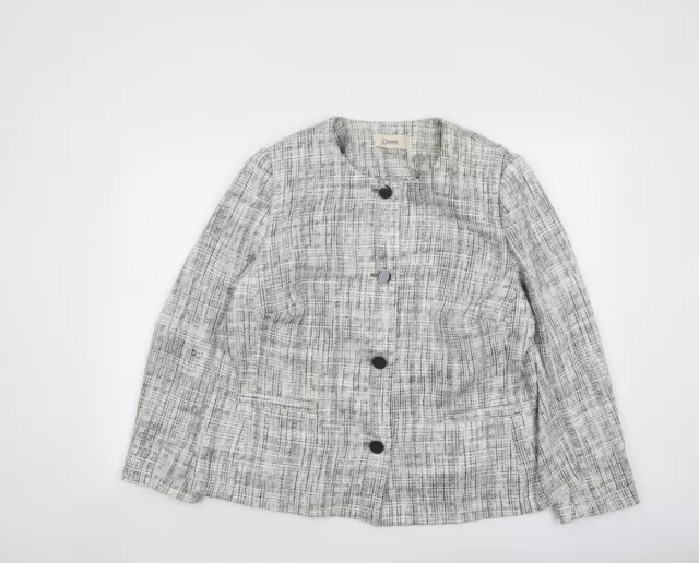 MARKS AND SPENCER Womens Grey Plaid Jacket Blazer Size 22 Button £9.00 ...